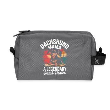 Dachshund Mama – Legendäre Snack Dealerin - Recycelte Kulturtasche - Anthrazit - Vorne