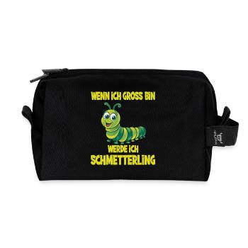 When I grow up I'll be a butterfly - Recycled Toiletry Zip Bag - black - Front