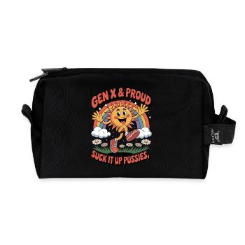 Gen X And Proud - Recycled Toiletry Zip Bag - black - Front