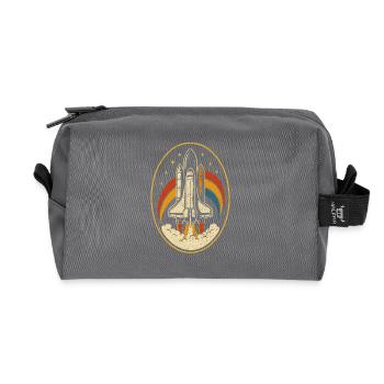 Retro Space Shuttle – Raketenstart Vintage - Recycelte Kulturtasche - Anthrazit - Vorne