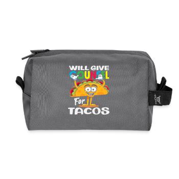School counselor offers advice for tacos - Recycled Toiletry Zip Bag - anthracite - Front