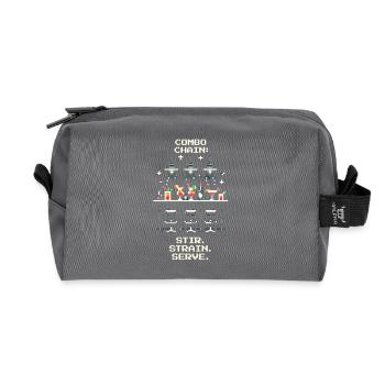Mix Combo | Stir → Strain → Serve - Recycled Toiletry Zip Bag - anthracite - Front