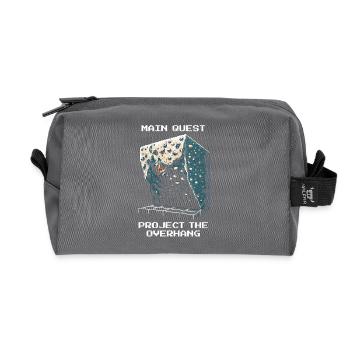 Projet : Porte-à-faux | Bloc Pixel Art - Trousse de toilette en tissu recyclé - anthracite - Devant