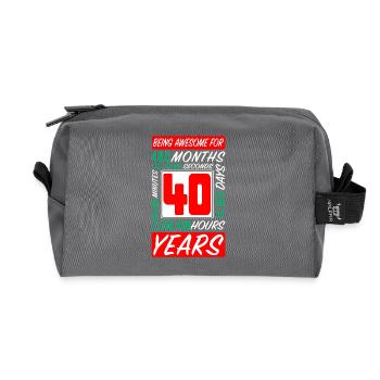 Familie 40 Jahre Geburtstag Monate Stunden - Recycelte Kulturtasche - Anthrazit - Vorne