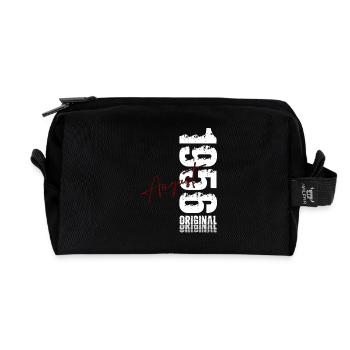 69e anniversaire Légende August Né en 1956 - Trousse de toilette en tissu recyclé - noir - Devant