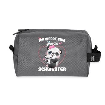 Announcing offspring I'm going to be a big sister in 2027 - Recycled Toiletry Zip Bag - anthracite - Front