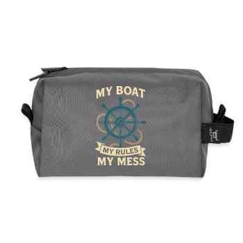 Mein Boot Meine Regeln Mein Chaos Nautischer - Recycelte Kulturtasche - Anthrazit - Vorne