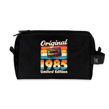 40th Birthday Cassette August Vintage 85 Orig. - Recycled Toiletry Zip Bag - black - Front