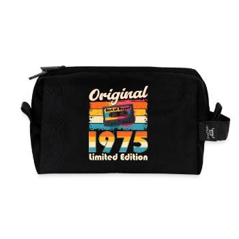 Cassette 50ème Anniversaire Août Année 1975 - Trousse de toilette en tissu recyclé - noir - Devant