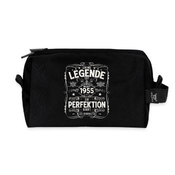 70th Birthday Legends August 1955 - Recycled Toiletry Zip Bag - black - Front