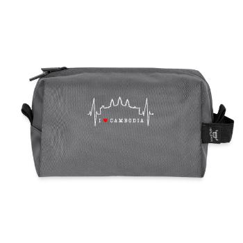 Cambodia Skyline Heartbeat Siem Raep Angkor Wat - Recycled Toiletry Zip Bag - anthracite - Front