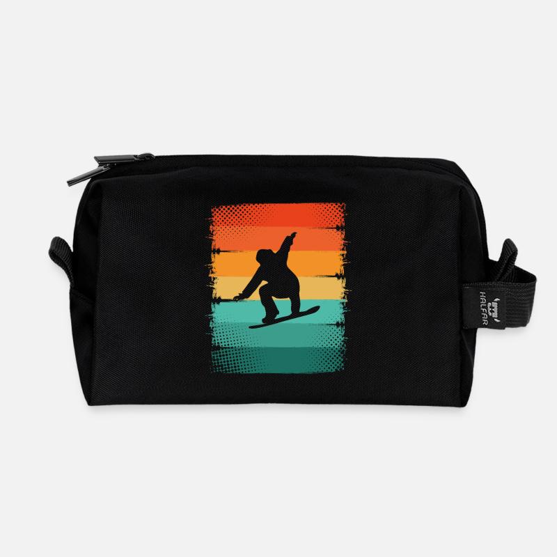 Snowboard - Recycelte Kulturtasche - Schwarz