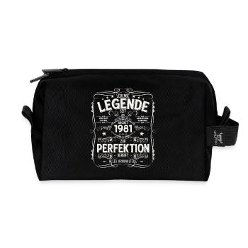 44. Geburtstag Legende August Jahrgang 1981 - Recycelte Kulturtasche - Schwarz - Vorne