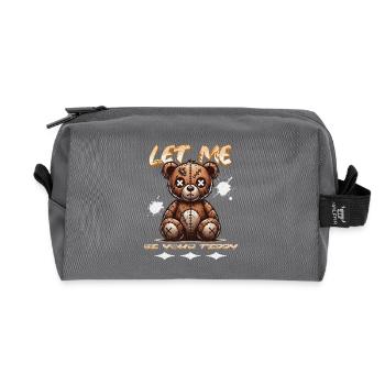 Creepy Love Teddy - Laissez-moi être votre nounours - Trousse de toilette en tissu recyclé - anthracite - Devant