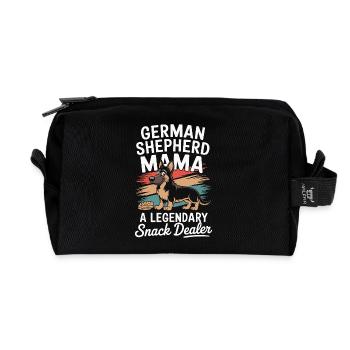 German Shepherd Mama, Legendary Snack Dealer - Recycled Toiletry Zip Bag - black - Front