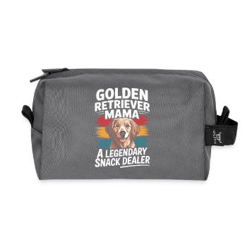 Golden Retriever Mama Mama, Snack-Dealer - Recycelte Kulturtasche - Anthrazit - Vorne