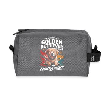 Golden Retriever Mama Mama, Snack-Dealer - Recycelte Kulturtasche - Anthrazit - Vorne