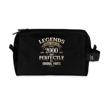 25ème anniversaire cadeau mari Original août 2000 - Trousse de toilette en tissu recyclé - noir - Devant