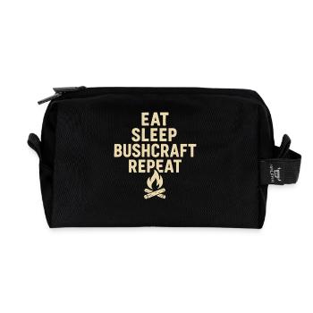 Eat Sleep Bushcraft Repetition Prepper - Recycled Toiletry Zip Bag - black - Front