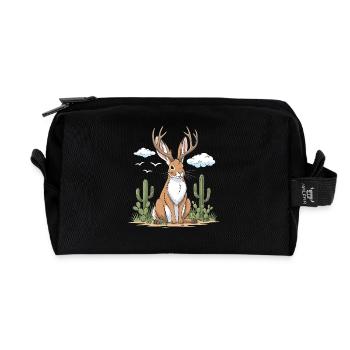 Jackalope Wüste - Recycelte Kulturtasche - Schwarz - Vorne