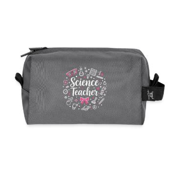 Professeure de sciences - Rentrée scolaire - Trousse de toilette en tissu recyclé - anthracite - Devant