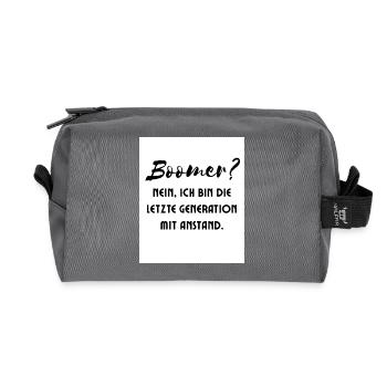 Generation with Style Saying - Recycled Toiletry Zip Bag - anthracite - Front