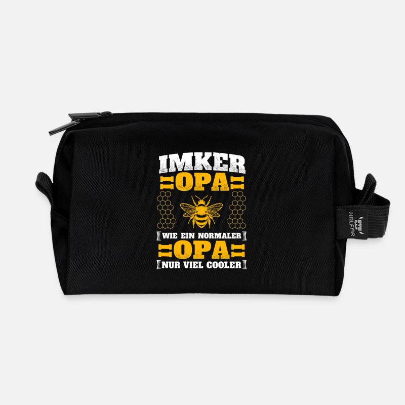 Imker Opa Großvater Bienen Flüsterer Geschenk - Recycelte Kulturtasche - Schwarz
