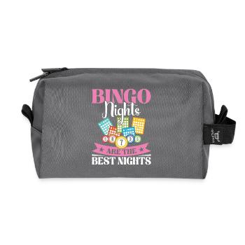 Bingo Night Fun Design for Bingo Fans - Recycled Toiletry Zip Bag - anthracite - Front