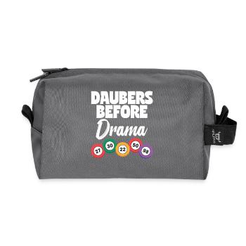 Daubers Before Drama Bingo Player Bingo Gift - Trousse de toilette en tissu recyclé - anthracite - Devant