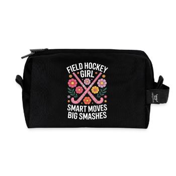Feldhockey Spruch Mädchen Witz Feldhockey Geschenk - Recycelte Kulturtasche - Schwarz - Vorne