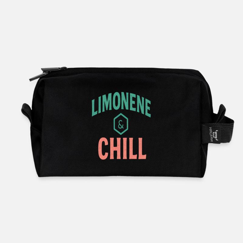 Limonen & Chill Citrus Vibes - Recycelte Kulturtasche - Schwarz