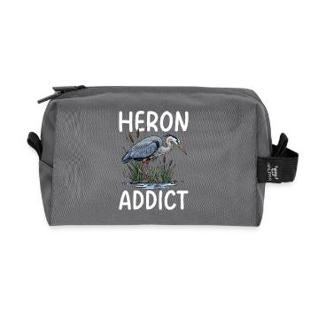 Heron Addict - Recycled Toiletry Zip Bag - anthracite - Front