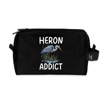Heron Addict - Recycelte Kulturtasche - Schwarz - Vorne