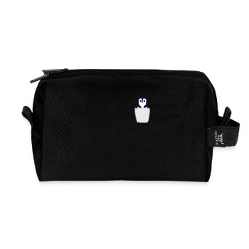 Pinguin in Brusttasche Pinguin in Tasche - Recycelte Kulturtasche - Schwarz - Vorne