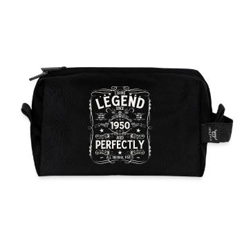 75th Birthday Original Vintage 1950 - Recycled Toiletry Zip Bag - black - Front