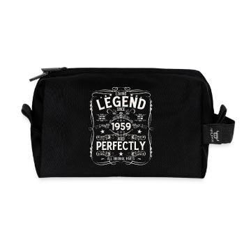 66th Birthday Original Vintage 1959 - Recycled Toiletry Zip Bag - black - Front
