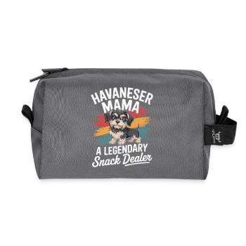 Maman bichon havanaise, vendeuse de snacks légendaire - Trousse de toilette en tissu recyclé - anthracite - Devant