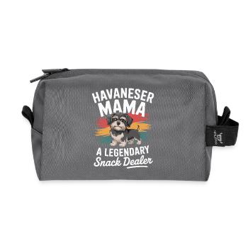 Maman bichon havanaise, vendeuse de snacks légendaire - Trousse de toilette en tissu recyclé - anthracite - Devant