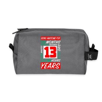 Teenager 13 Jahre Geburtstag Monate Stunden - Recycelte Kulturtasche - Anthrazit - Vorne