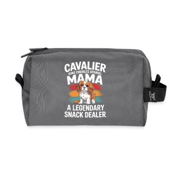 Cavalier King Charles Mama Legendärer Snack-Dealer - Recycelte Kulturtasche - Anthrazit - Vorne