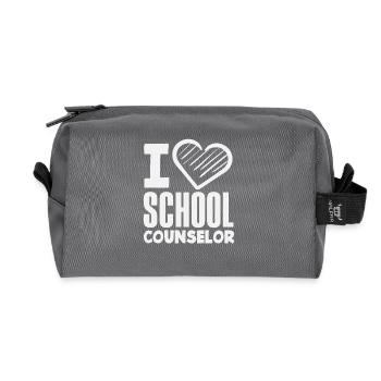Ich Liebe Schulberater Herz Motiv - Recycelte Kulturtasche - Anthrazit - Vorne