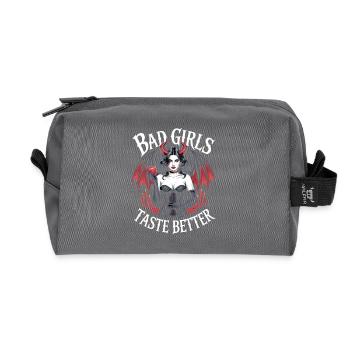 Les mauvaises filles ont meilleur goût ! Gothique Gothique Emo Baddie - Trousse de toilette en tissu recyclé - anthracite - Devant