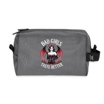 Les mauvaises filles ont meilleur goût ! Gothique Gothique Emo Baddie - Trousse de toilette en tissu recyclé - anthracite - Devant