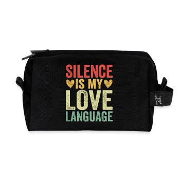 Silence Is My Love Language - Recycled Toiletry Zip Bag - black - Front