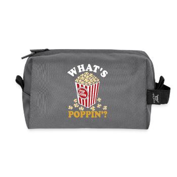 What's poppin'? Fresh popcorn - crispy - Recycled Toiletry Zip Bag - anthracite - Front