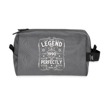 35th Birthday Gift Husband Original 1990's - Recycled Toiletry Zip Bag - anthracite - Front