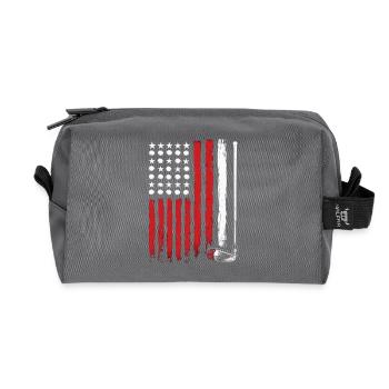 Amerikanische Flagge Golf Golfer Lustiger Golf Club Golfen - Recycelte Kulturtasche - Anthrazit - Vorne