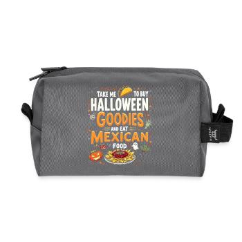 Nimm mich mit, um Halloween-Leckereien zu kaufen, mexikanisches Essen zu essen - Recycelte Kulturtasche - Anthrazit - Vorne