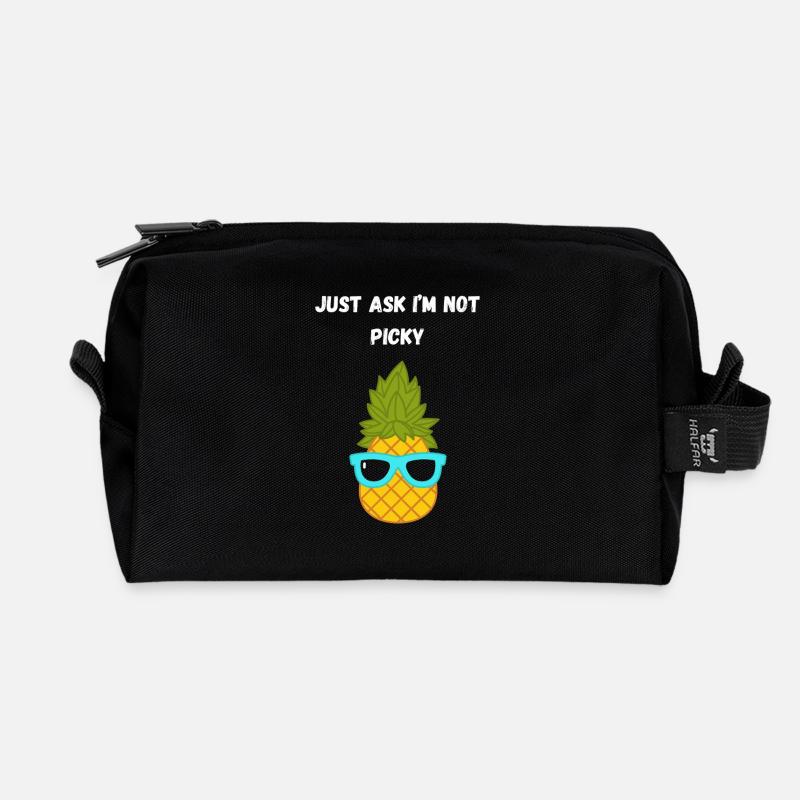 Just Ask I'm Not Picky - Recycled Toiletry Zip Bag - black