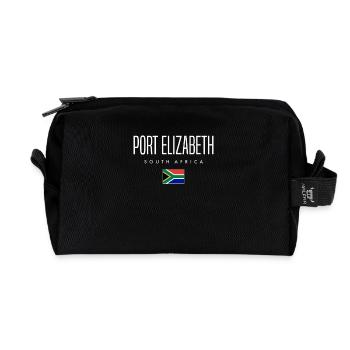 Port Elizabeth, South Africa - Recycled Toiletry Zip Bag - black - Front
